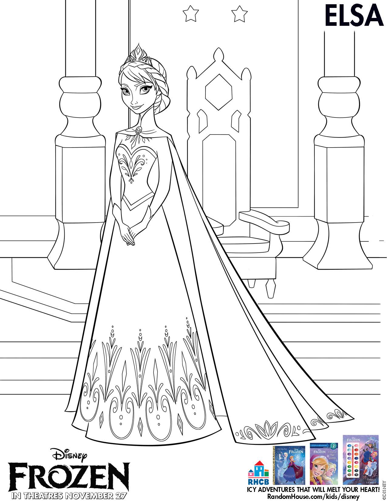 Disney Frozen Elsa Coloring Sheet printable