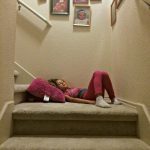 kids sleep anywhere - on the stairs