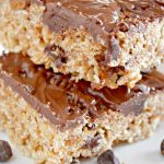 Nutella Cookie Dough Rice Krispies Treat plated