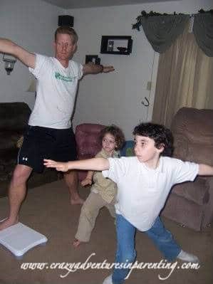 wii fit with children