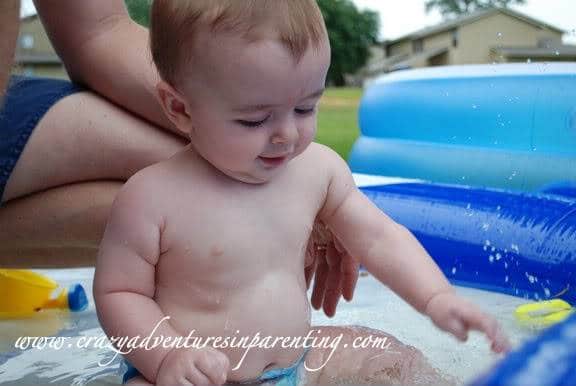 infant in pool