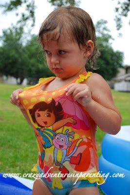 toddler with dora bathing suit