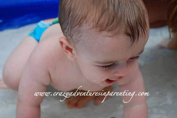 baby in pool