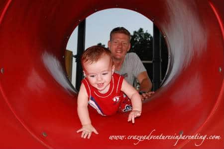 Baby dude trying the slides