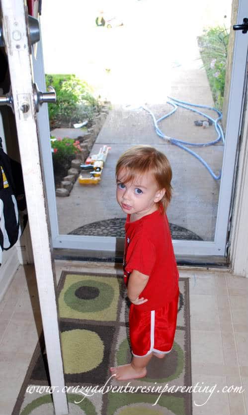 Baby Dude's adventure with the front door