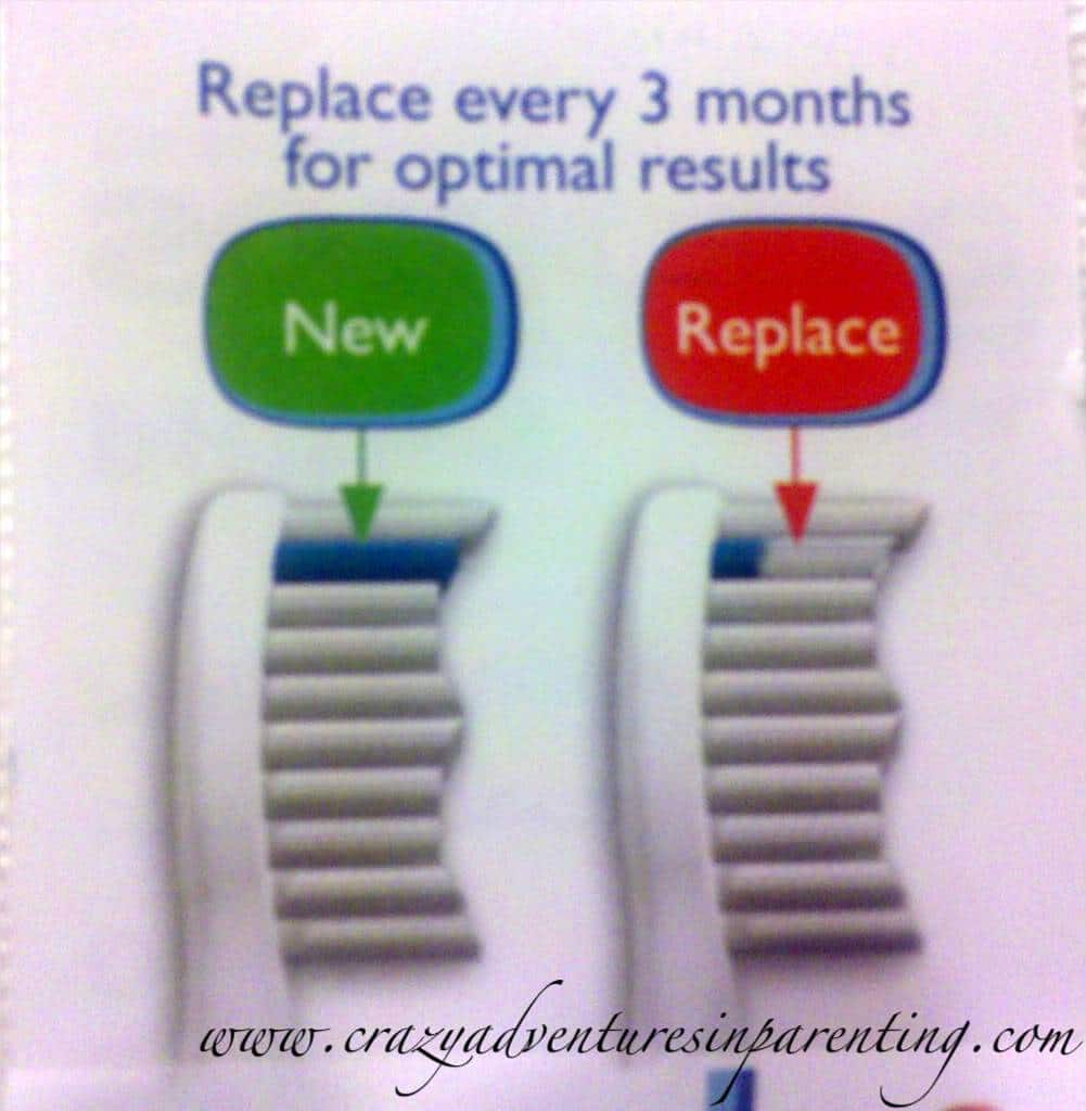 Sonicare Toothbrush heads recommended to change every 3 or so months