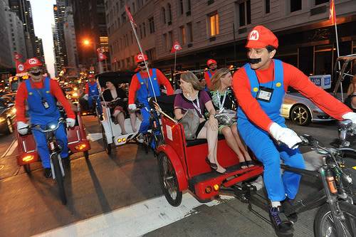 Mario Karts rickshaws in NYC