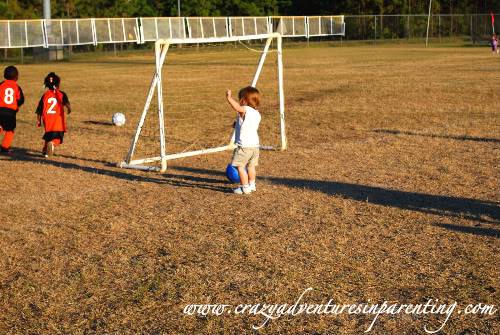 baby scoring a soccer goal