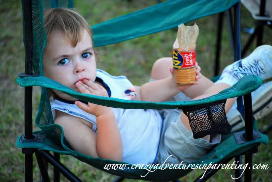 Baby Dude stole my chair, and her snack