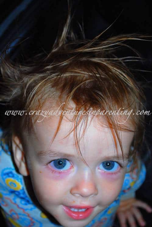 crazy-haired toddler