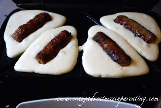 sausage pancake sandwiches