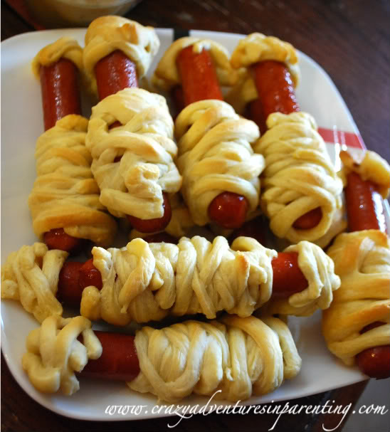 Halloween Mummified Hot Dogs Appetizer