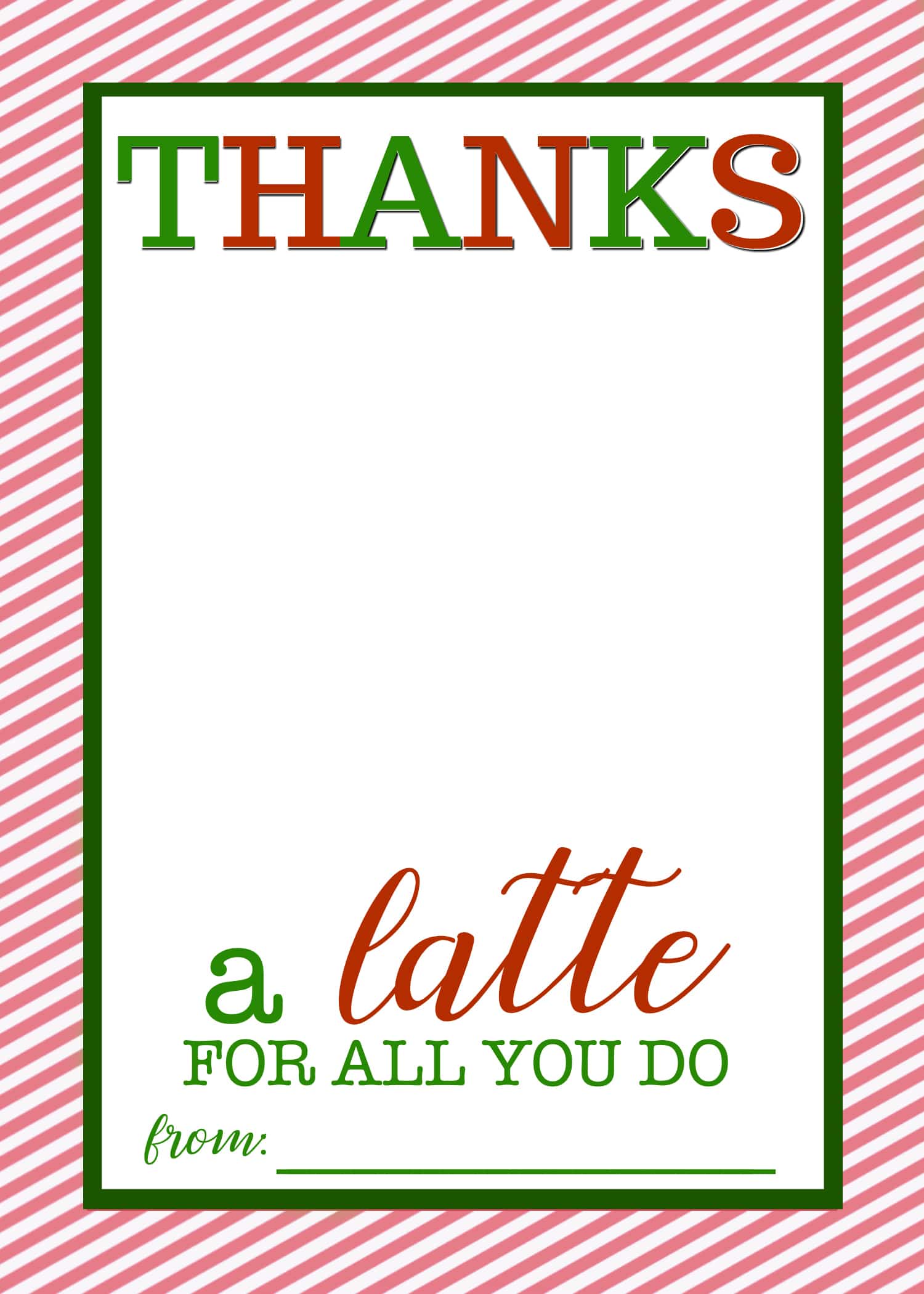Easy Teacher Gift Craft "Thanks a Latte" Starbucks Gift Card