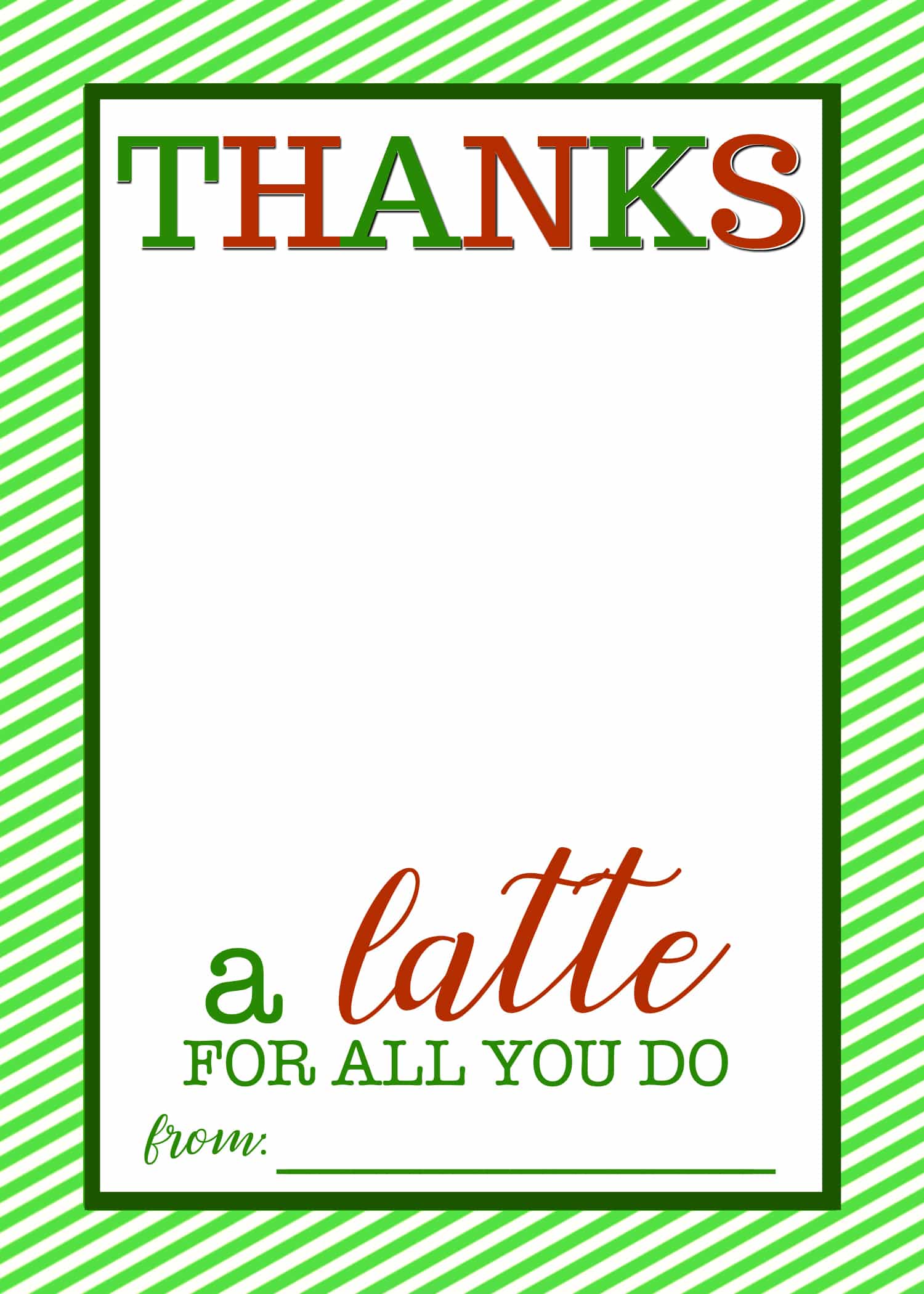 Easy Teacher Gift Craft "Thanks a Latte" Starbucks Gift Card