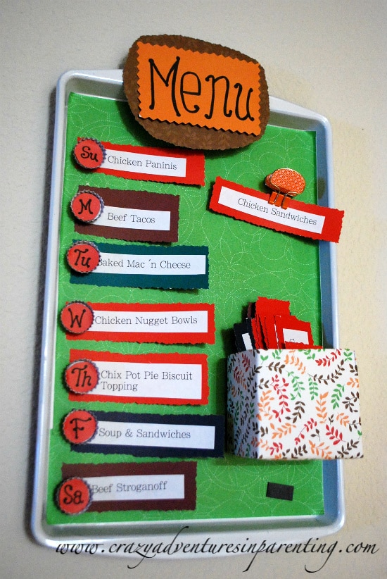 DIY Menu PLanning Board