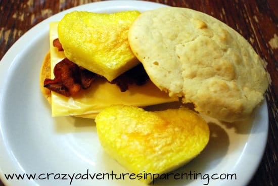 homemade bacon egg and cheese biscuit sandwiches
