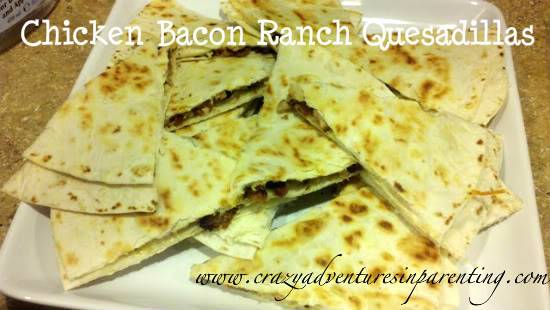 chicken bacon ranch quesadillas