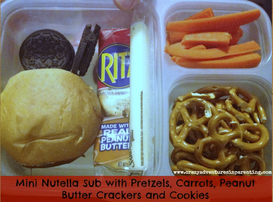 Baby Nutella Sub with Carrots School Lunch