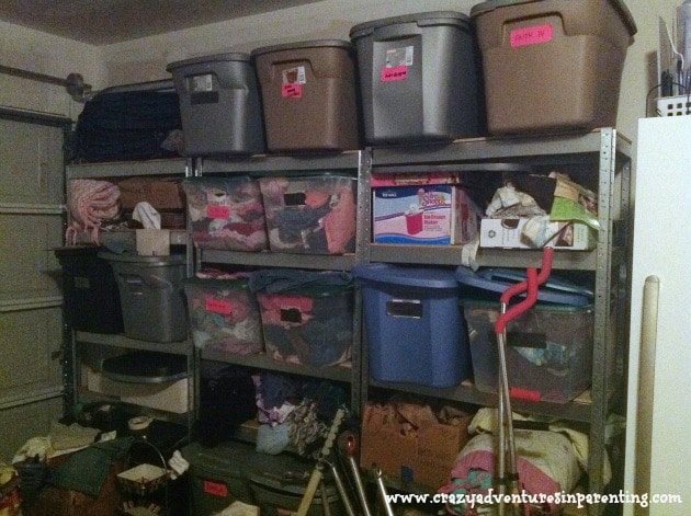 storage totes organized clothes garage