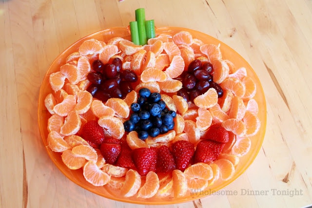 Jack-'O-Lantern fruit plate