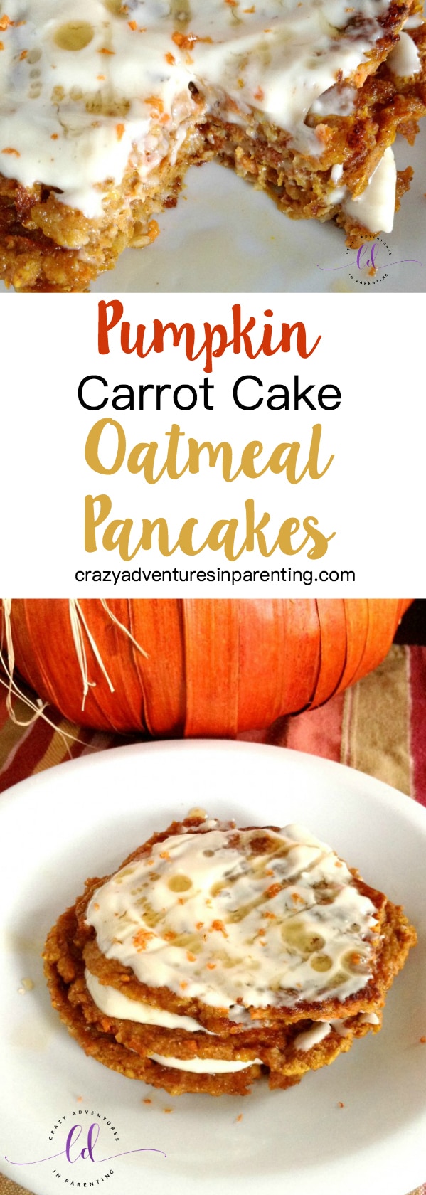 Pumpkin Carrot Cake Oatmeal Pancakes