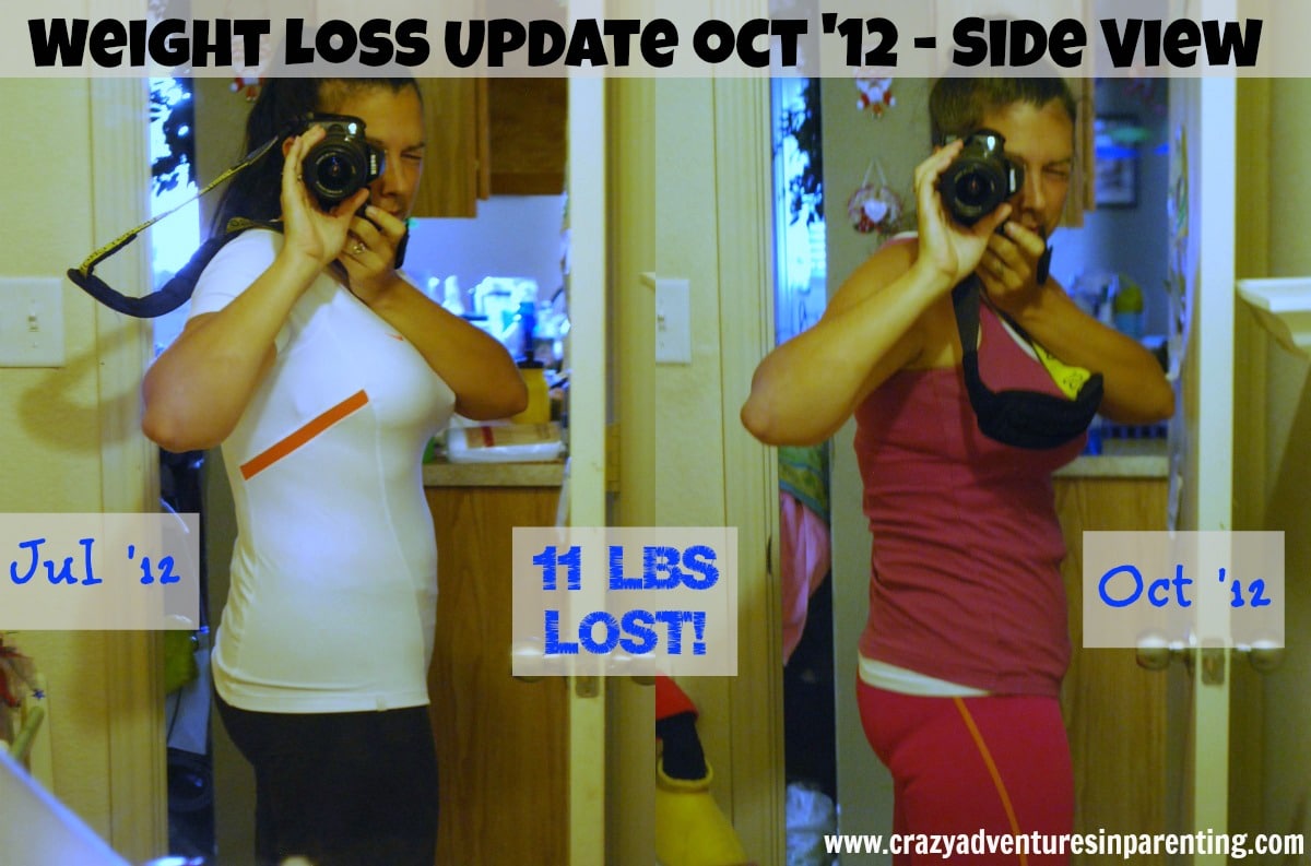 august to october weight loss comparison side view