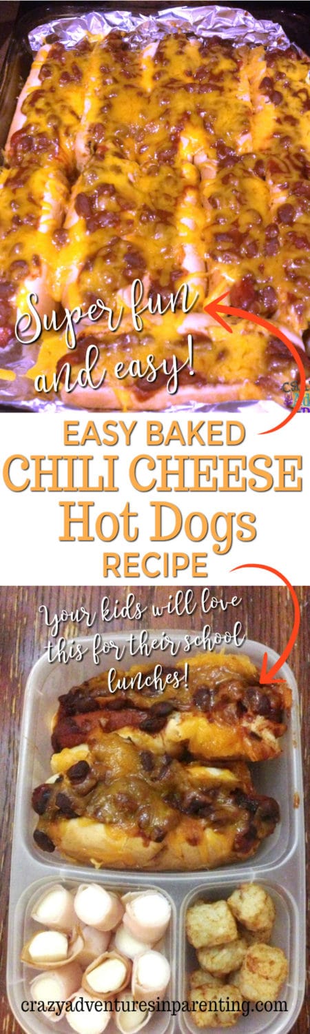 Super Fun and Easy Baked Chili Cheese Hot Dogs Recipe and School Lunches for Kids