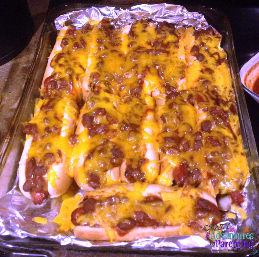 baked chili cheese hot dogs