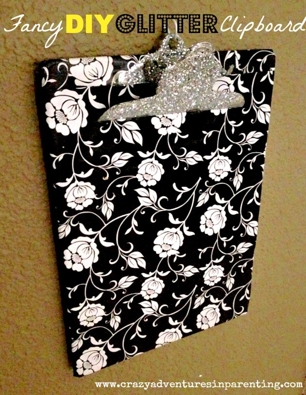 DIY fancy glitter clipboard