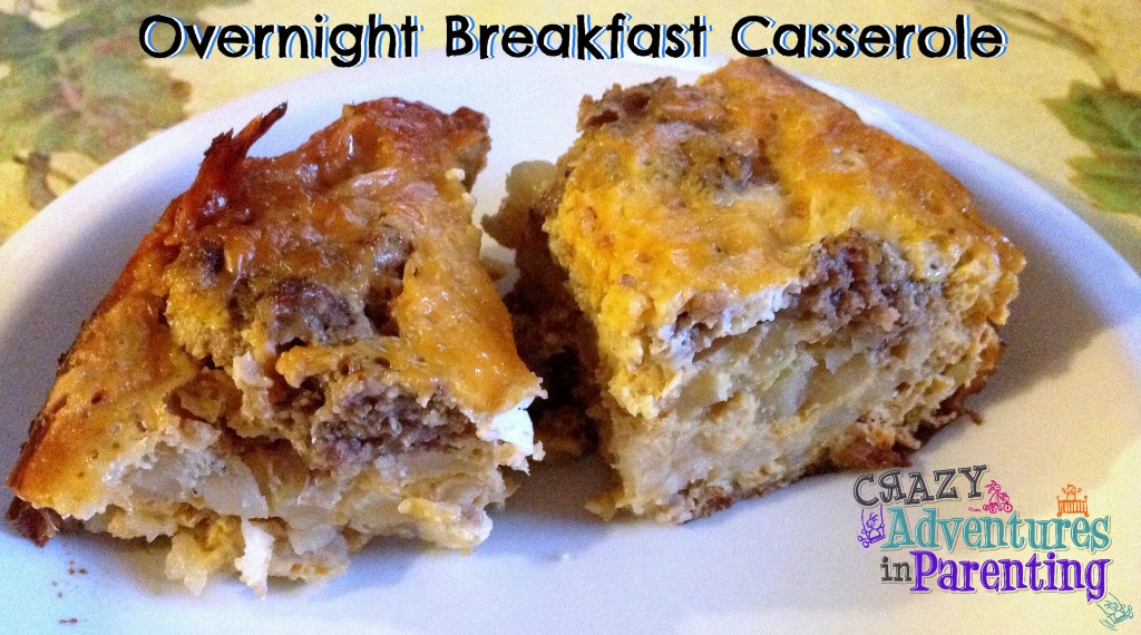 Slow cooker/crock pot overnight breakfast casserole recipe made in the Ninja Cooking System