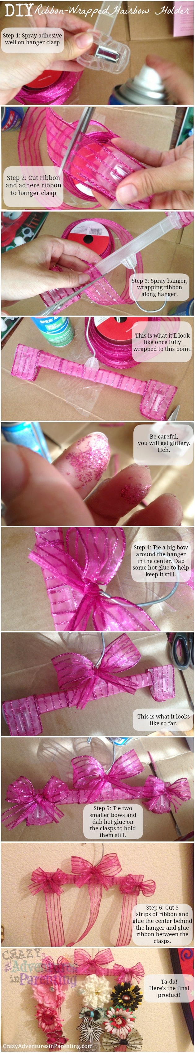 diy hairbow holder tutorial recycled craft