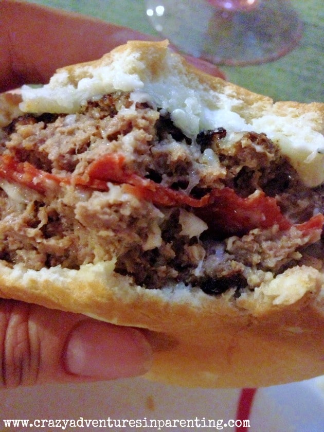 pizza stuffed burgers