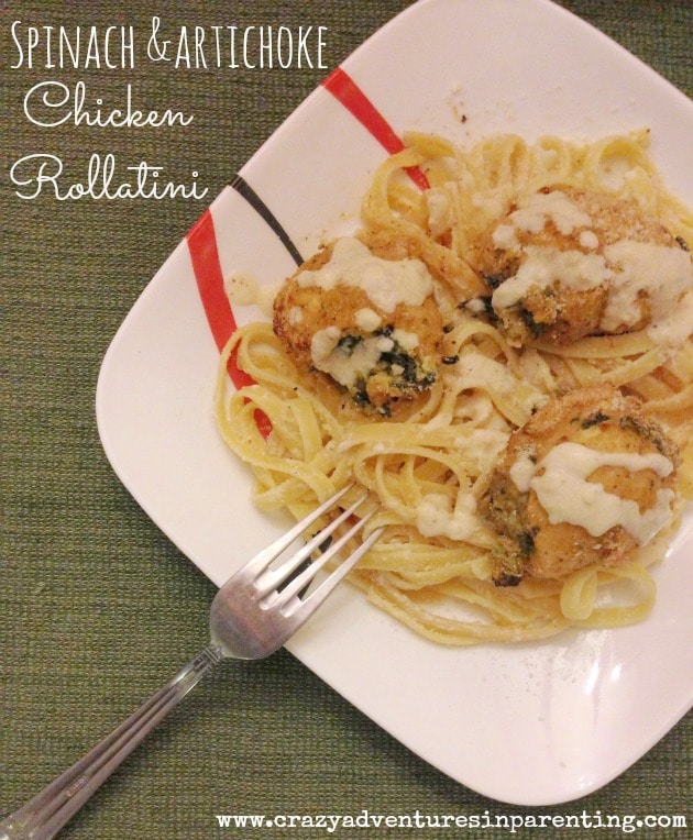 spinach artichoke dip chicken rollatini