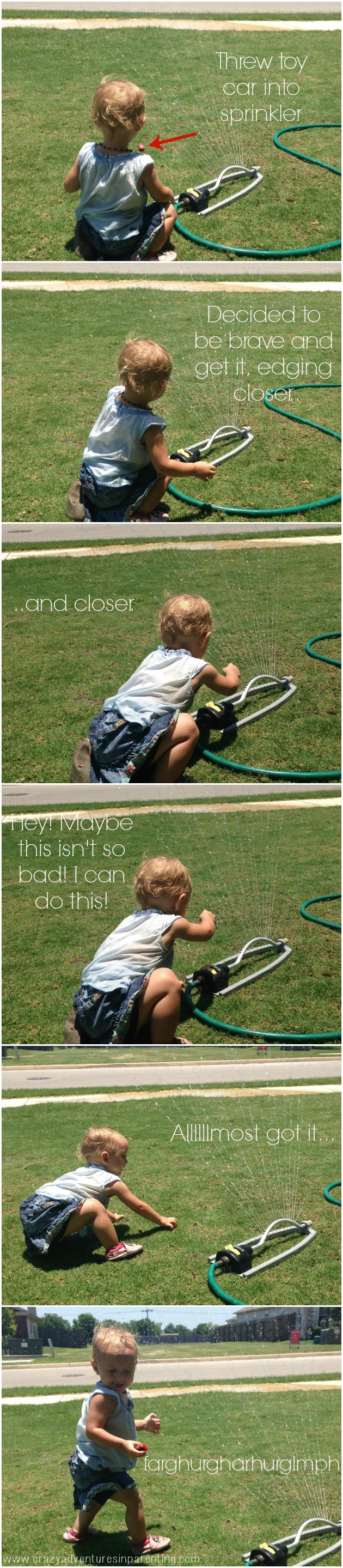 baby sprinkler humor collage