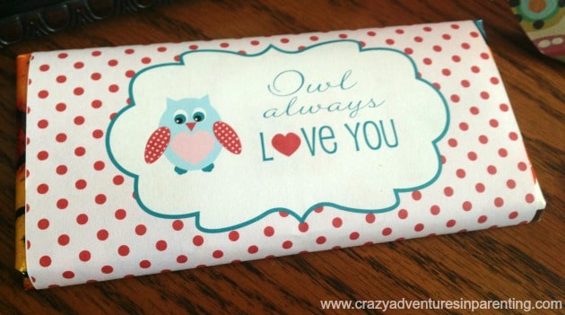 owl always love you candy bar wrapper