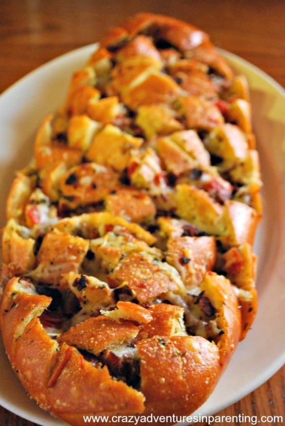 Stuffed Italian Bread Recipe {with Pizza Toppings}