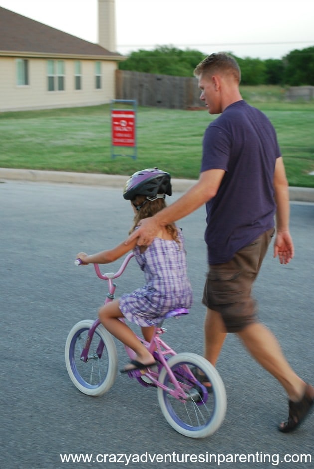 riding a two wheel bike for the first time