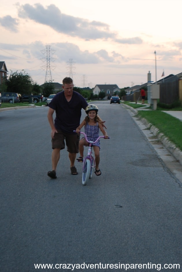 riding a two wheel bike for the first time