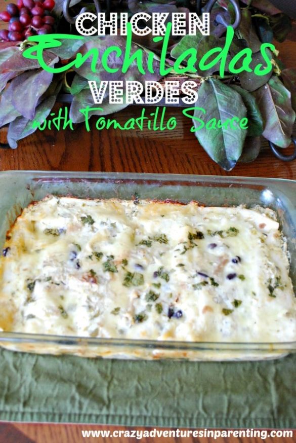 Creamy Chicken Enchiladas Verdes with Tomatillo Sauce