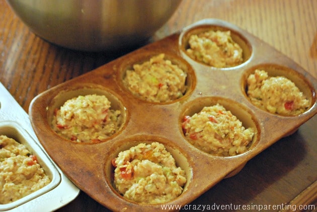 chicken muffins in the pan