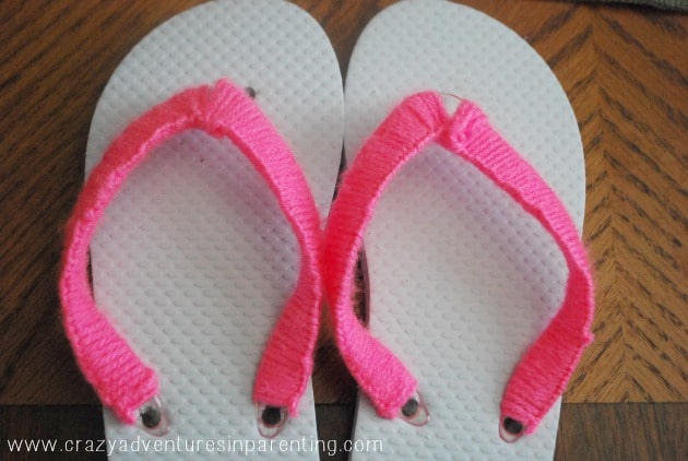 finished tying flip flops