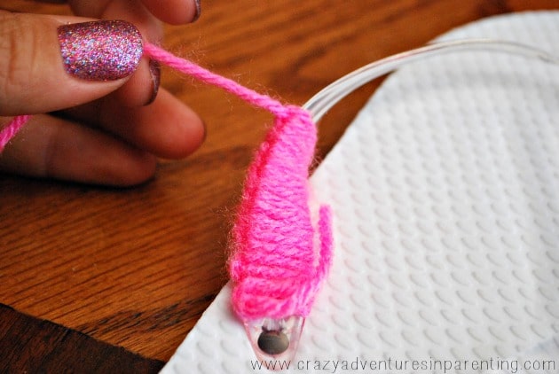 yarn tying rows