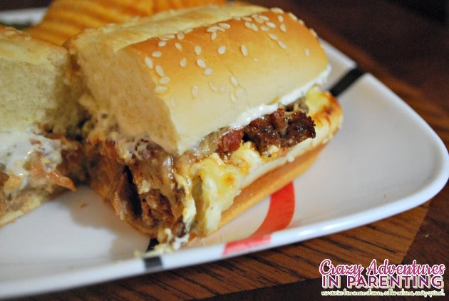 Tex-Mex Philly Cheese Steak Sandwich side view