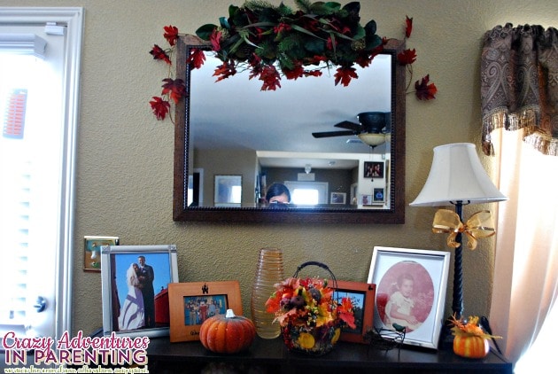 fall decor back living room wall