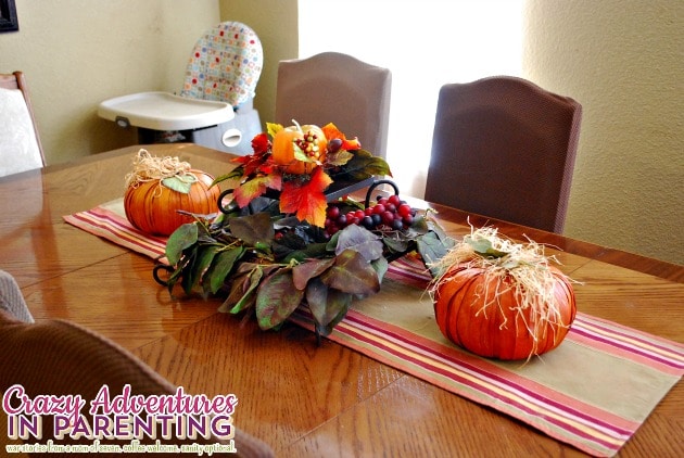 fall decor dining room table