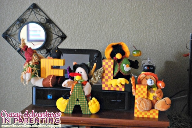 fall decor entertainment unit living room