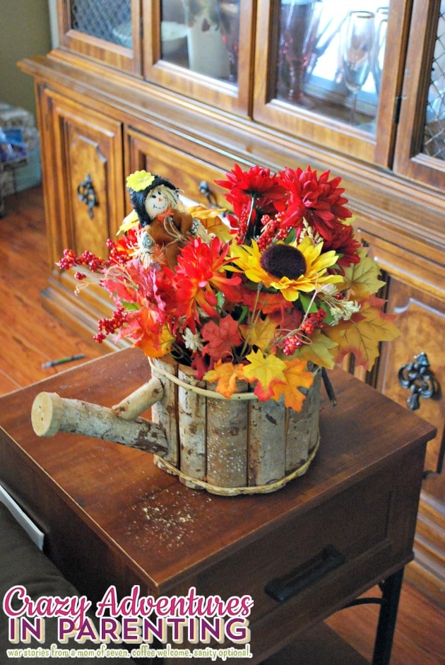 fall decor side table