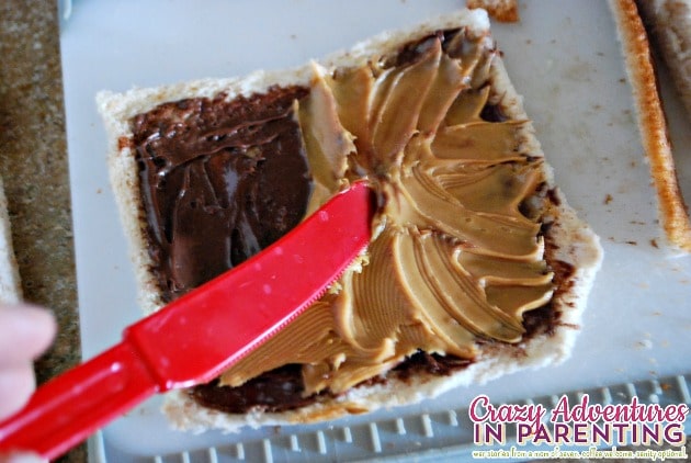 Nutella peanut butter spread out