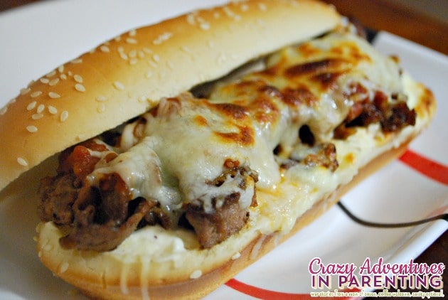 pepperjack cheese melted on steak sandwich