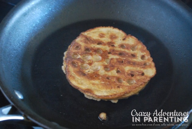 waffle french toast in the pan